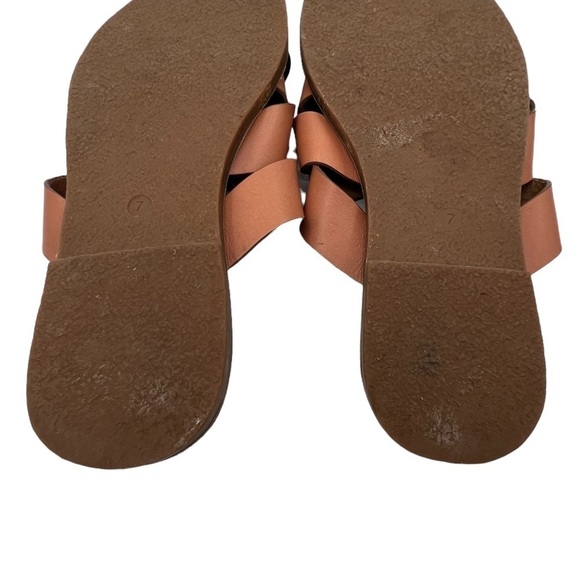 Madewell Boardwalk Brown Leather Woven Slide Slip On Sandals Size 7 Women's - Picture 10 of 10